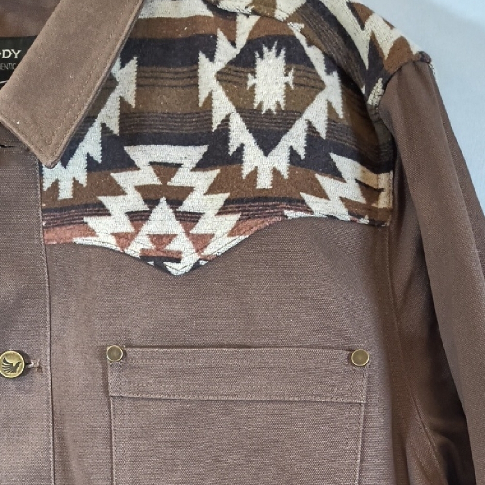 Cody James Mens Goldmine Southwestern Print Yoke Canvas Tucker Jacket S-2XL - Picture 2 of 12